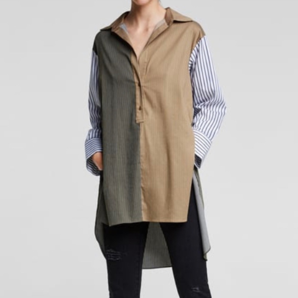 Zara - Oversized Patchwork Shirt
